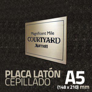 placas grabadas: placa de laton grabado y cepillado