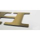 Letras de dibond satinado oro + metacrilato iluminado