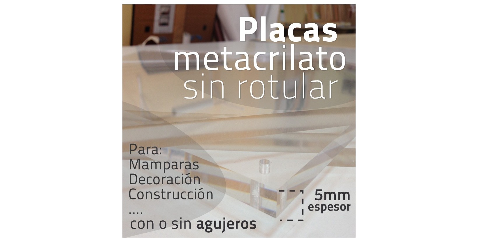 Plancha metacrilato transparente de 4 mm. grosor de 31x16 cm : :  Industria, empresas y ciencia