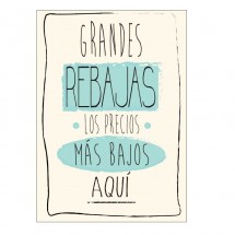 Letrero Grandes Rebajas Vintage Beige