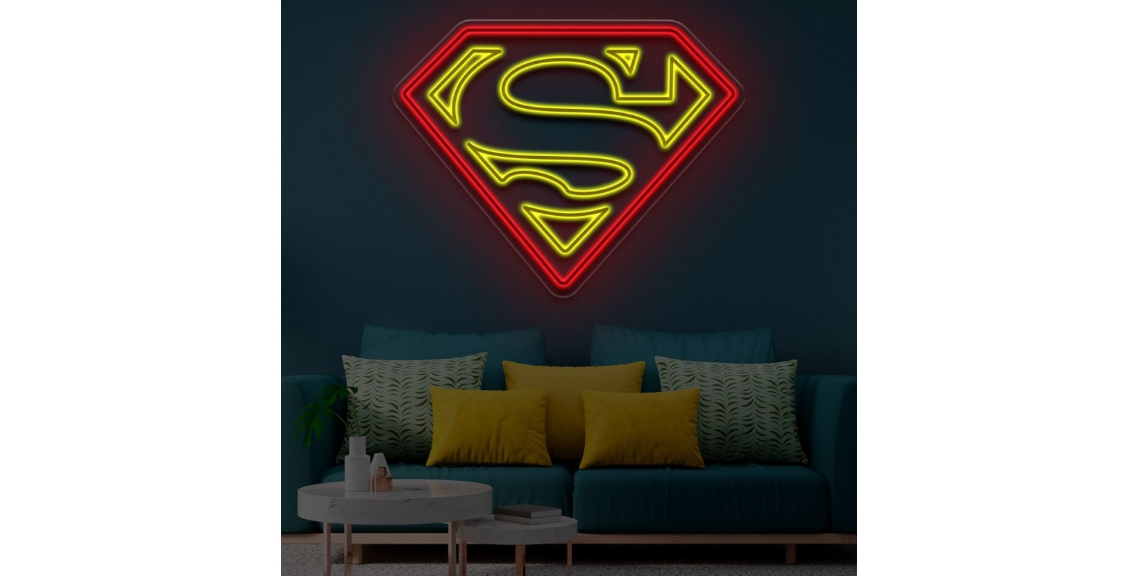 Neón inspiración logo superman - Rotula Tu mismo