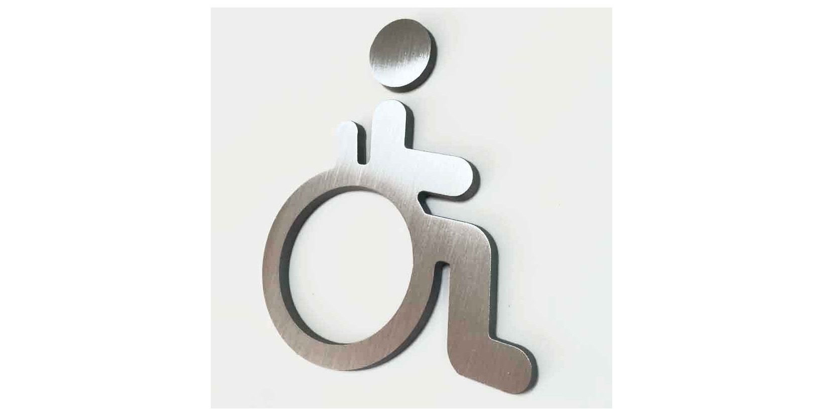 Señalización baño en madera o aluminio cepillado. Pictogramas para