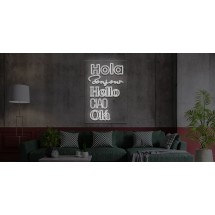 Neón Hola en diferentes idiomas