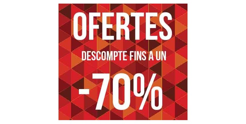 Cartel ofertas -70% triángulos