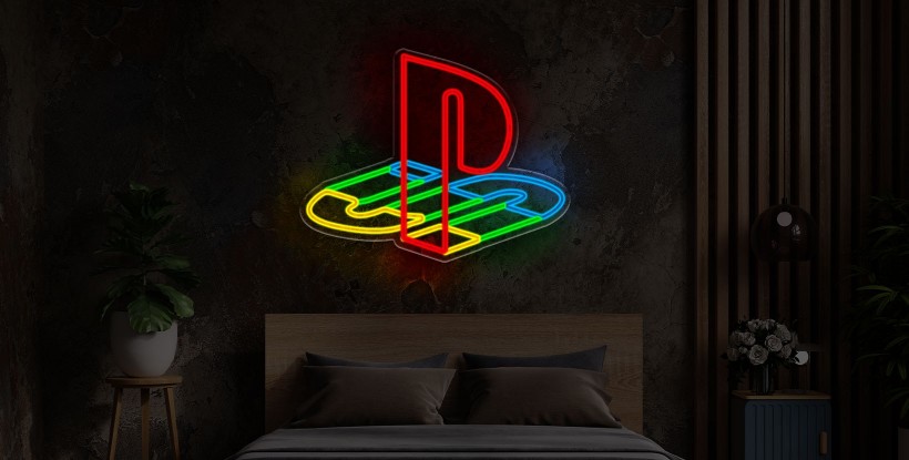 Neón inspiración logo Play Station
