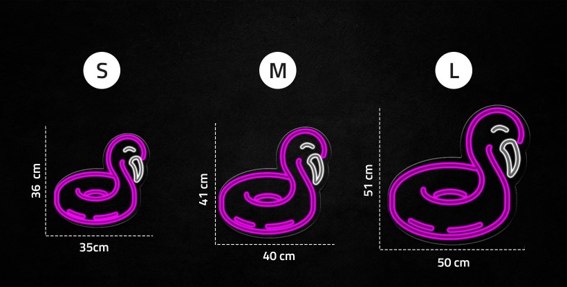 Neon salvavidas flamingo