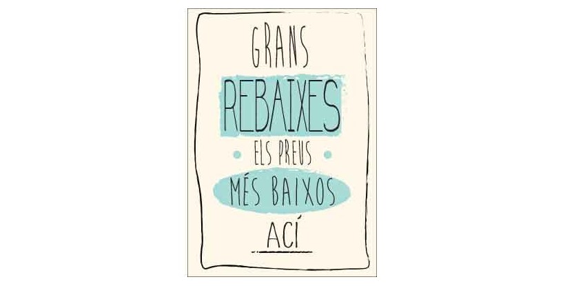 Letrero Grandes Rebajas Vintage Beige