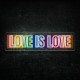 Neon Love is Love metacrilato impreso