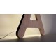 Letras corporeas de madera retroiluminadas