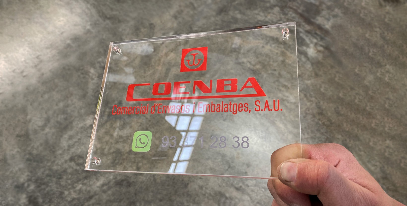 Placas metacrilato rotuladas en transparente (Los mejores precios)