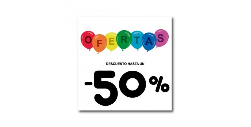 Cartel ofertas -50% globitos