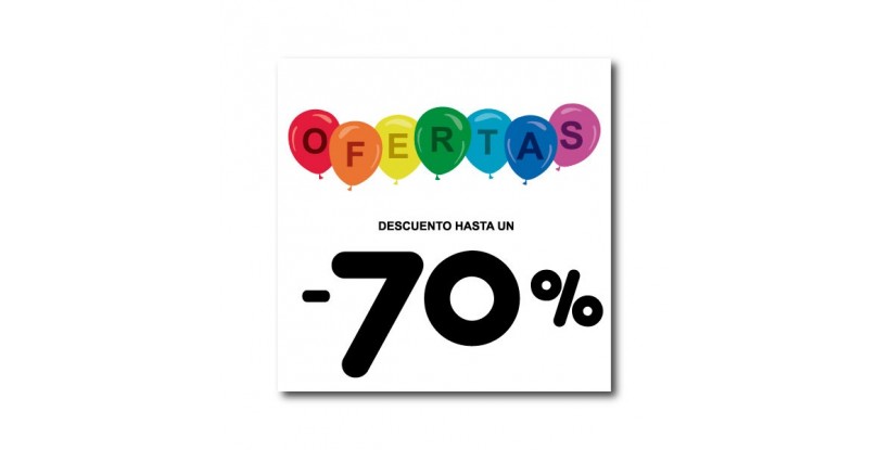 Cartel ofertas -70% globitos