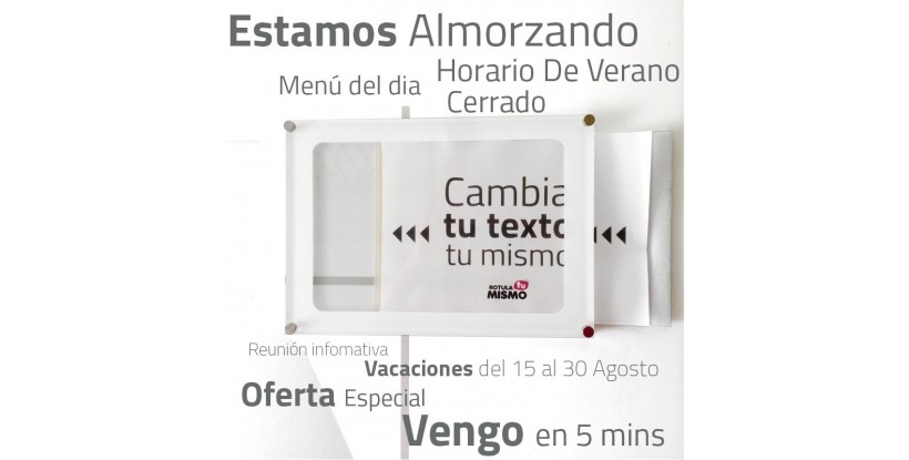 Placa metacrilato intercambiable