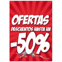 Cartel ofertas -50% Medi Market