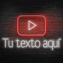 Neón Youtube más tu nombre