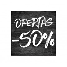 Cartel Ofertas 50% Ladrillo Negro