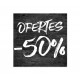 Cartel Ofertas 50% Ladrillo Negro