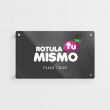 Placa metacrilato rotulada