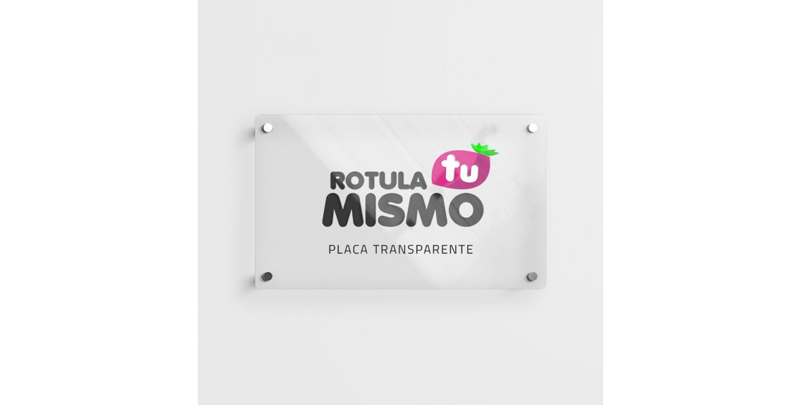 Placa metacrilato transparente rotulada