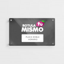 Doble Placa de metacrilato para horario