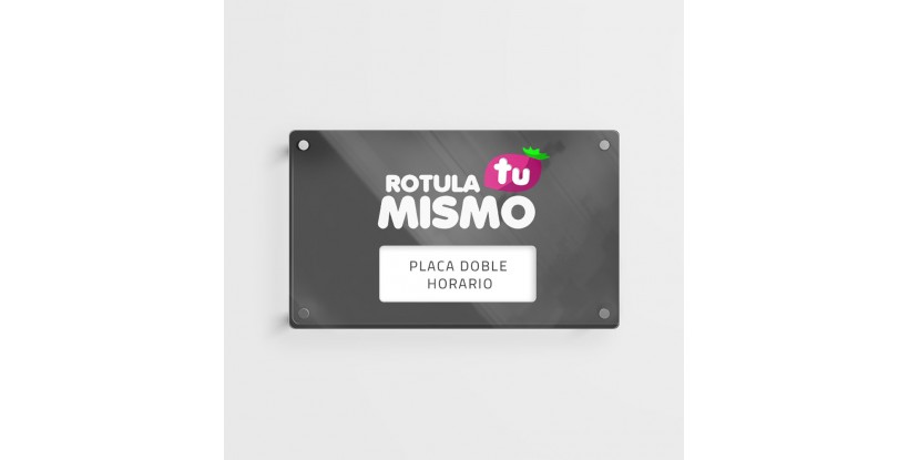 Placa doble de metacrilato horario