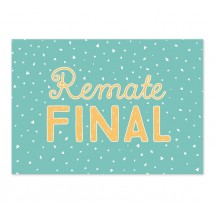 Cartel Remate Final Confetti turquesa