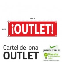 Cartel rebajas outlet horizontal