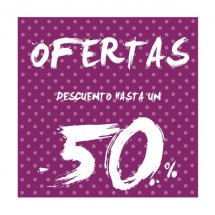 Cartel ofertas -50% puntitos