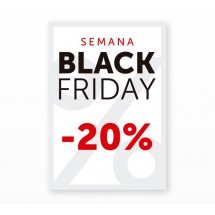 Cartel Black Friday 20% Blanco