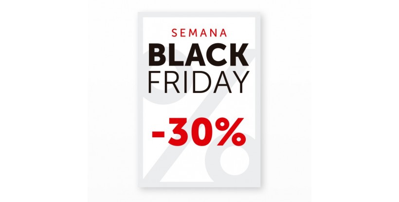 Cartel Black Friday 30% Blanco