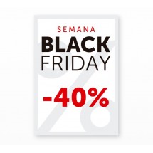 Cartel Black Friday 40% Blanco