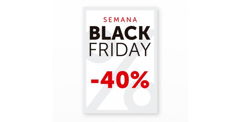 Cartel Black Friday 40% Blanco