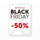 Cartel Black Friday 50% Blanco