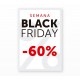 Cartel Black Friday 60% Blanco