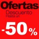 Cartel rebajas Ofertas -50%