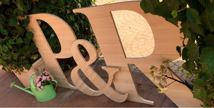 Letras de madera gigantes para boda