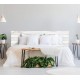 cabecero cama madera blanca vintage AMAZON