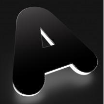 letras dibond negro + metacrilato iluminado