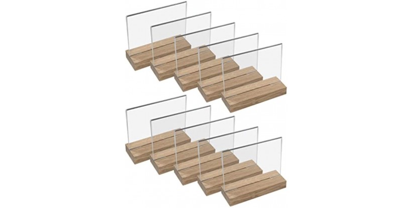AMAZON Lote de 10 Portamenús | A6 | HORIZONTAL | SOPORTE MADERA