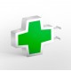 Cruz de farmacia básico con gráfica verde