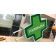 Cruz de farmacia básico con gráfica verde