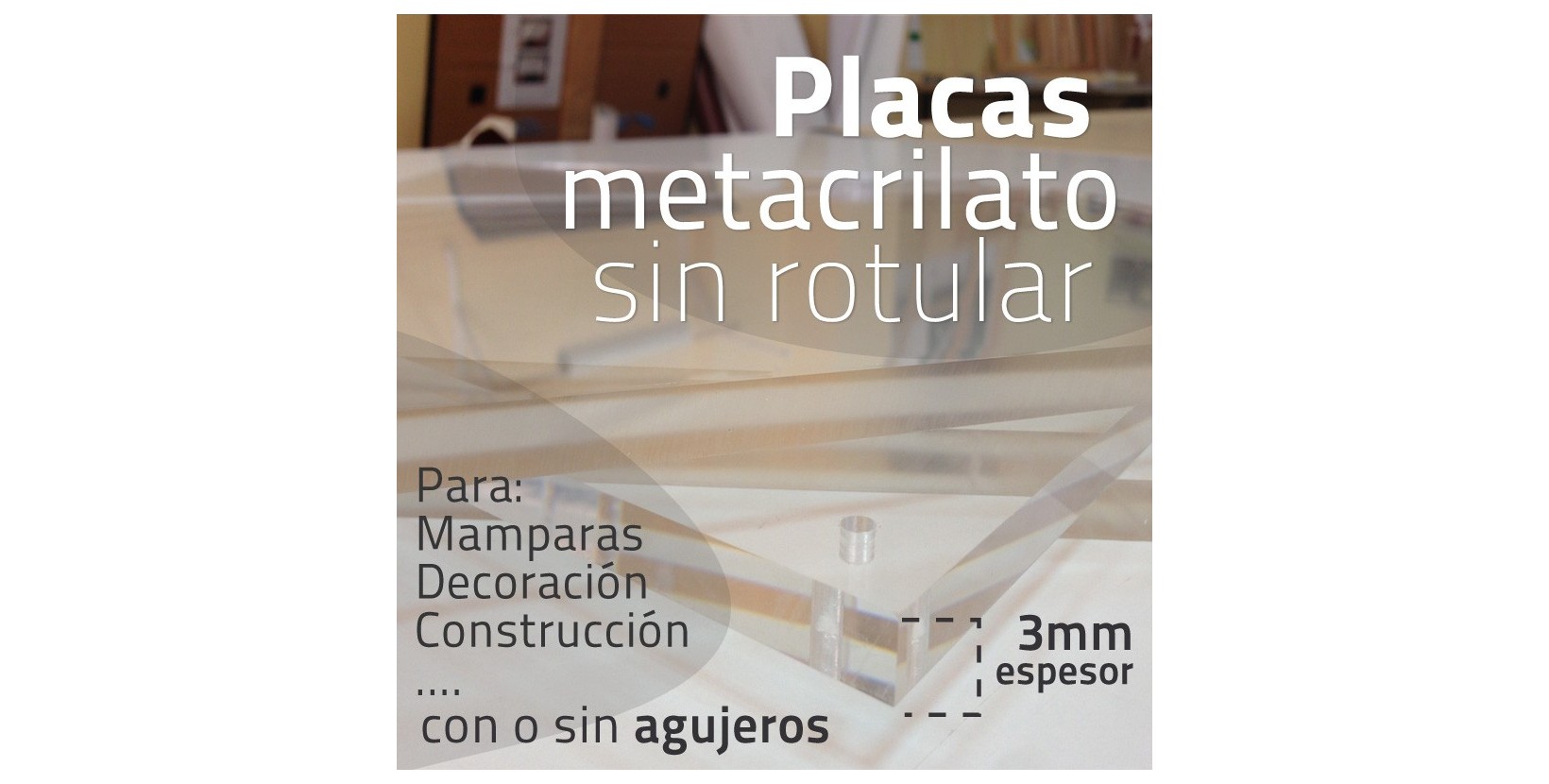 Laserplast Metacrilato transparente 3 mm. 40 x 40 cm- Diferentes