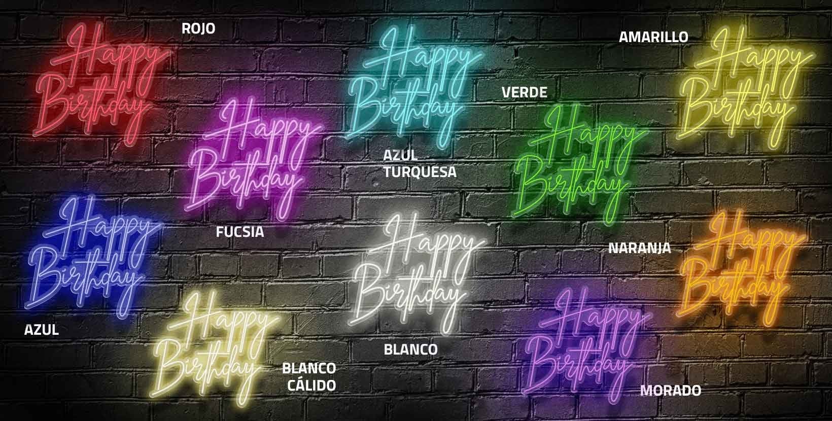 Neon happy birthday -  España