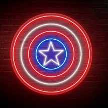 Neón Escudo Capitán America de Marvel