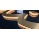 Letras de dibond satinado oro + metacrilato iluminado