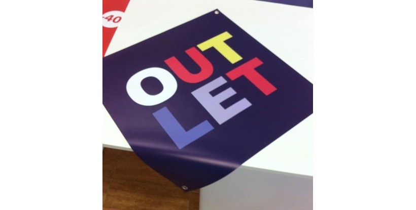 Cartel Rebajas Texto Outlet