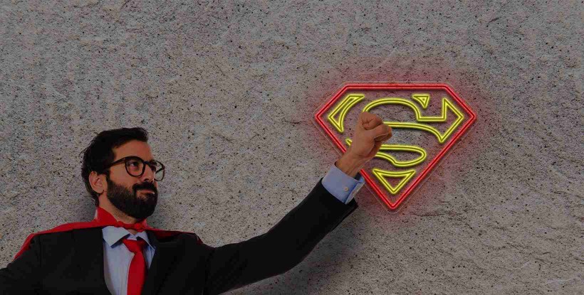 Neón inspiración logo superman
