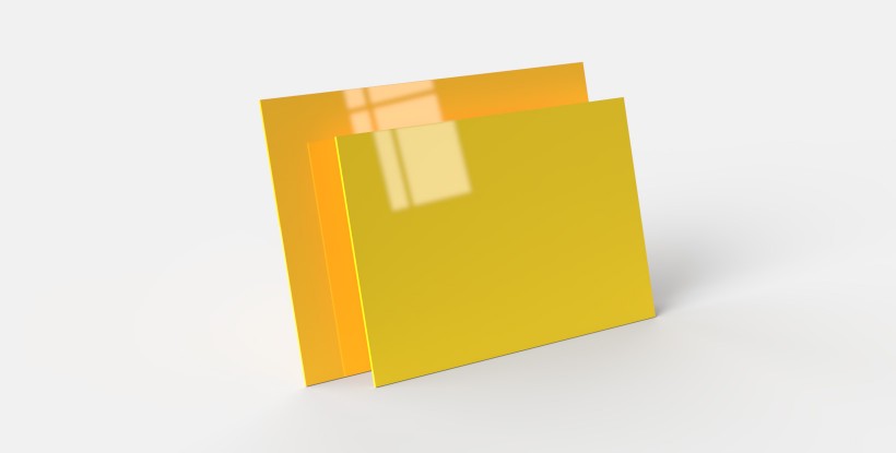 Placa de metacrilato amarillo