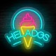 Neon Helado barquillo