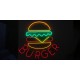 Neon burger con lechuga y queso